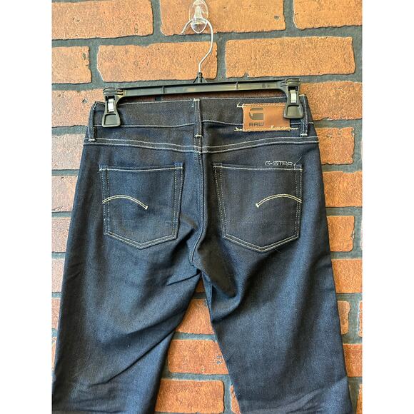 New G-Star Raw Women's Jeans W 24 L 32 Dark Blue Color 3301 Low Rise Boot Cut - Picture 4 of 12